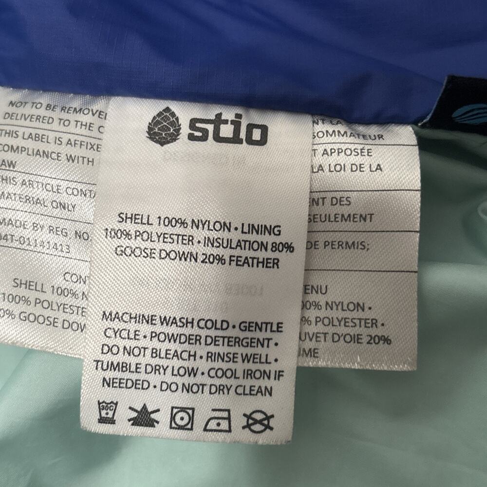 STIO Kids Down Hooded Jacket Blue Size 8 Youth - Picture 8 of 8